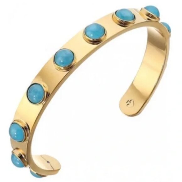 NWT - Kate Spade Gold & Turquoise Bangle - Picture 1 of 14